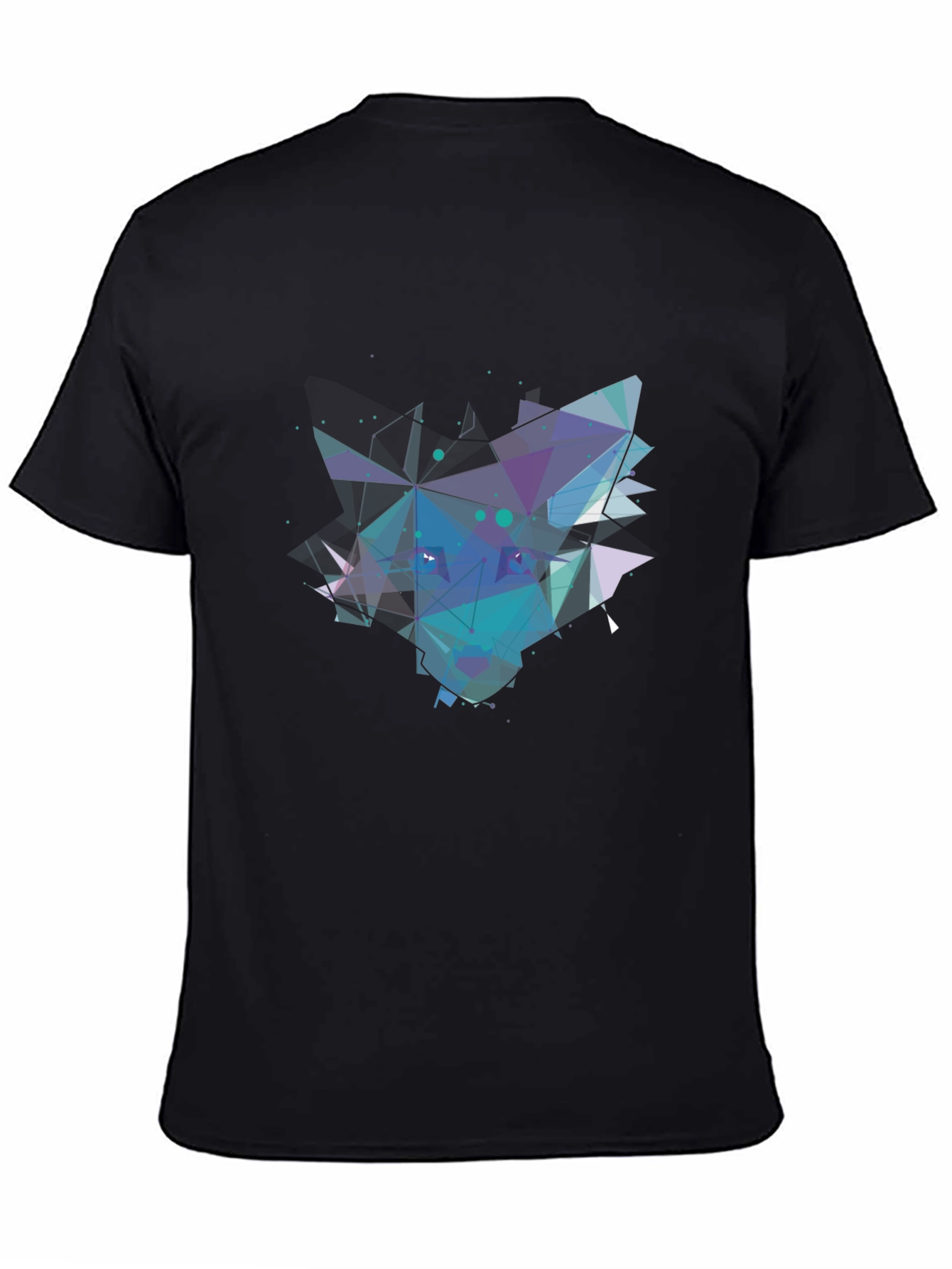Abstract Geometric Mens Black T-Shirt