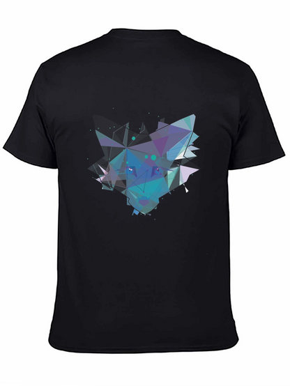 Abstract Geometric Mens Black T-Shirt
