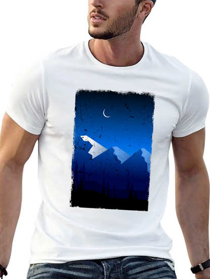Mountainscape Graphic Tee - Night Sky Design