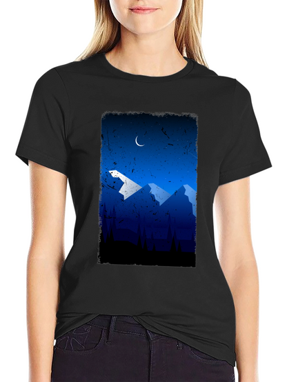 Mountainscape Graphic Tee - Night Sky Design