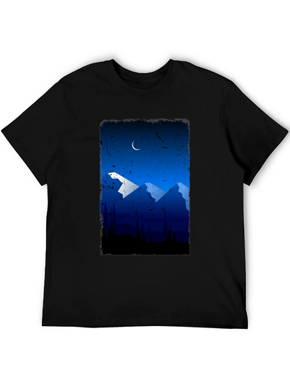 Mountainscape Graphic Tee - Night Sky Design