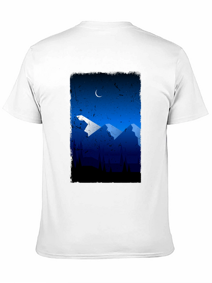 Mountainscape Graphic Tee - Night Sky Design