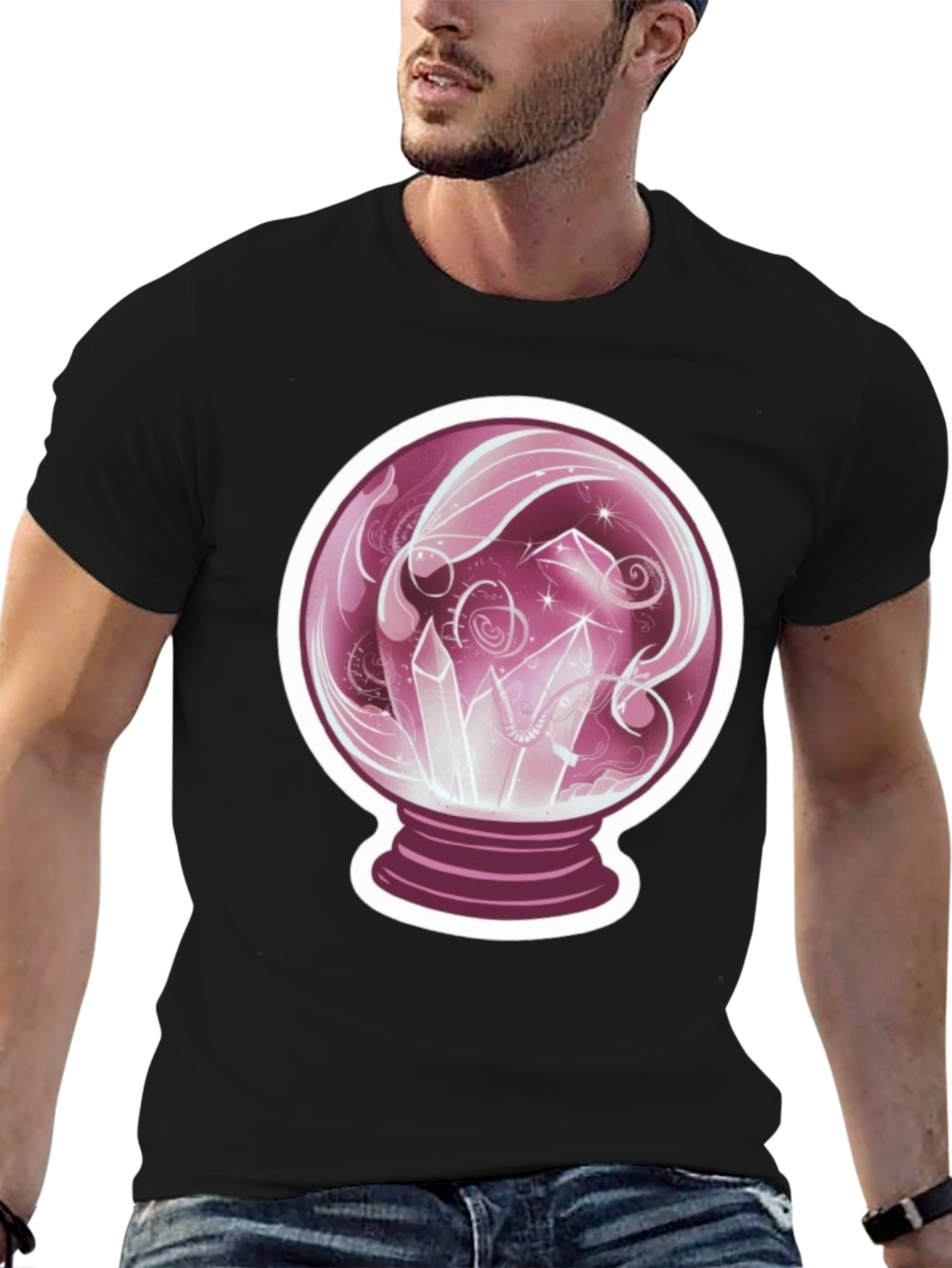 Crystal Ball Graphic Tee - Mystical Design