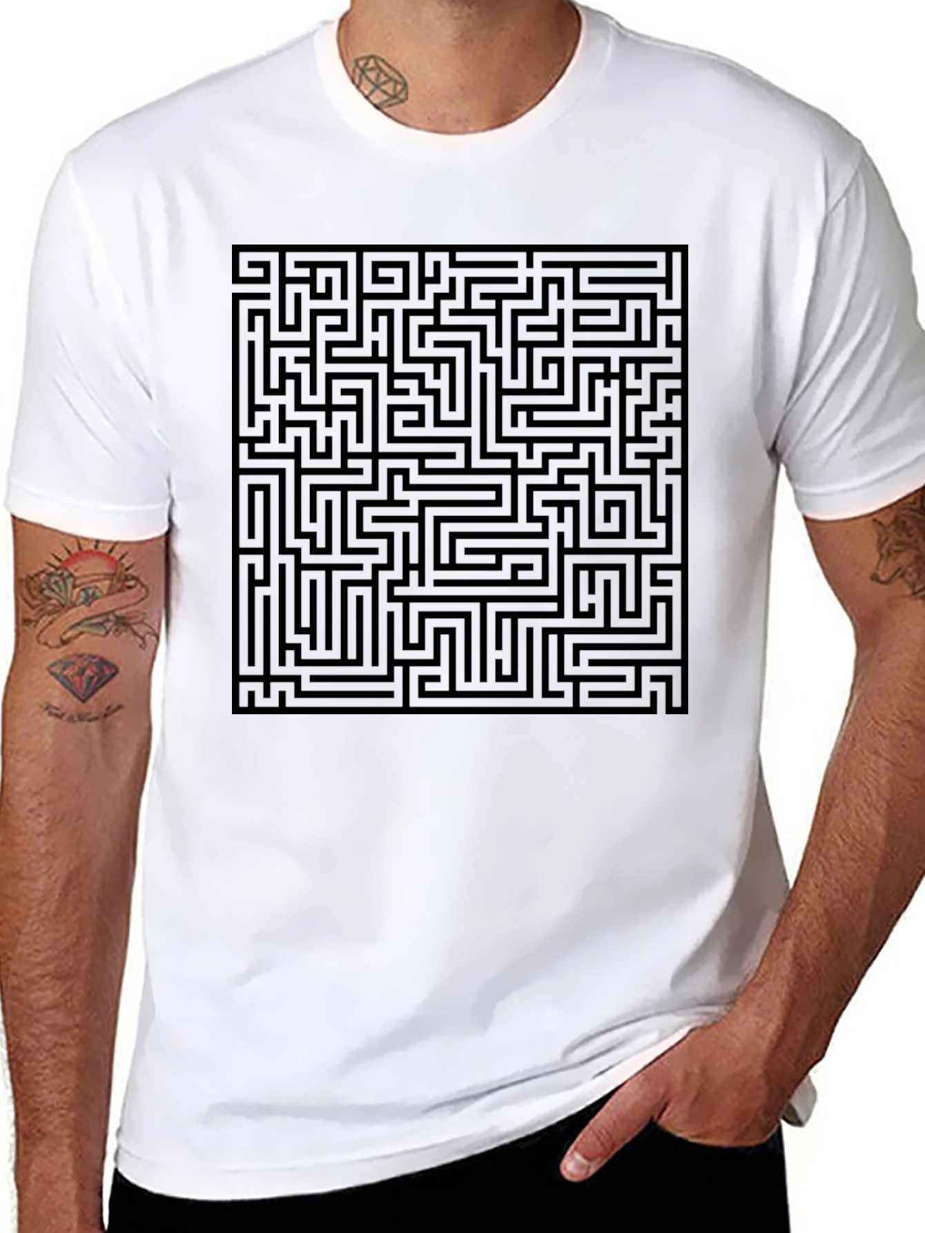 Maze Graphic T-Shirt - Intriguing Design