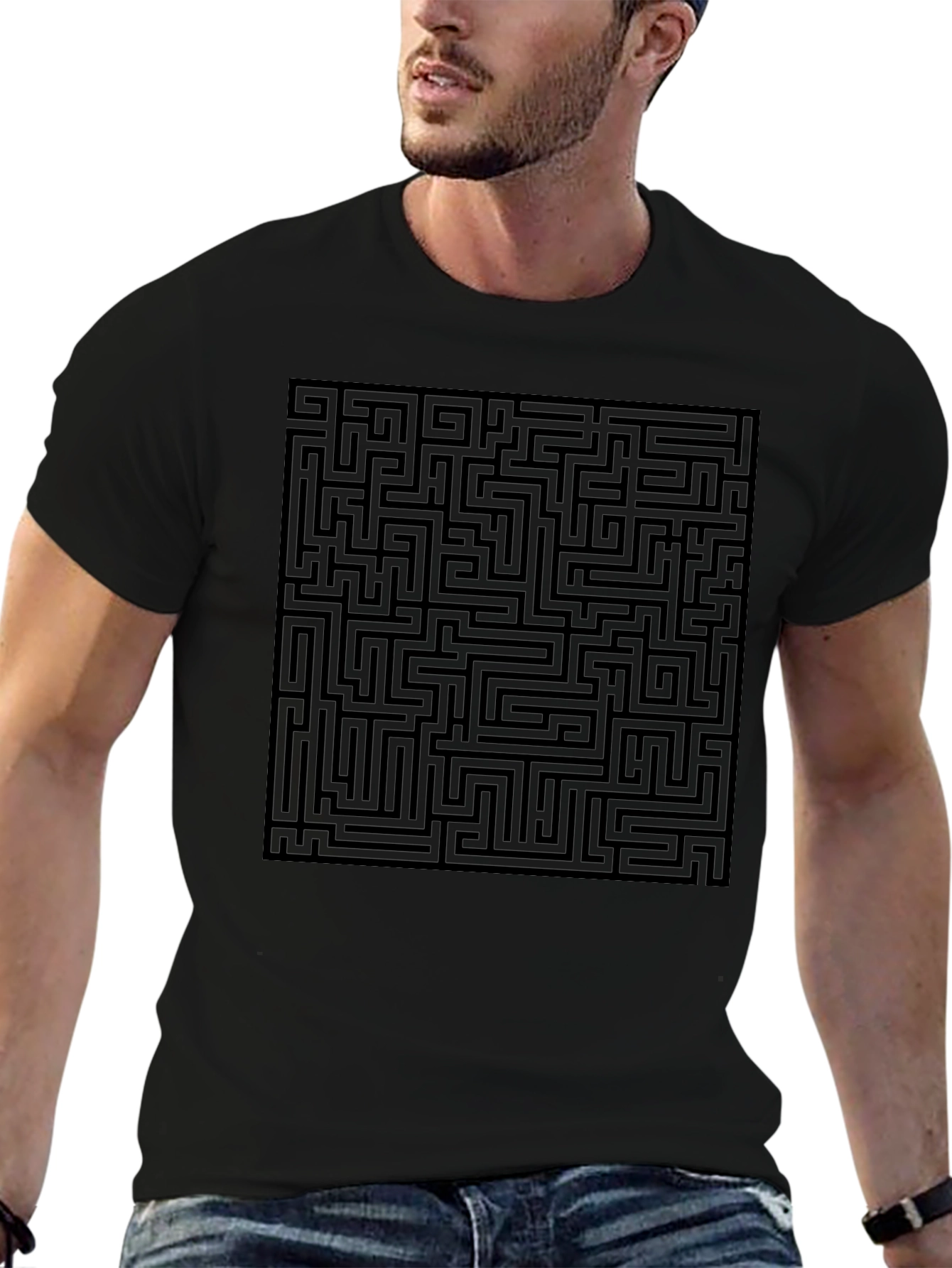 Maze Graphic T-Shirt - Intriguing Design