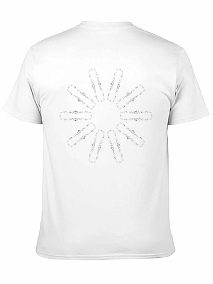 Mens Solid Black Crew Neck Graphic T-Shirt