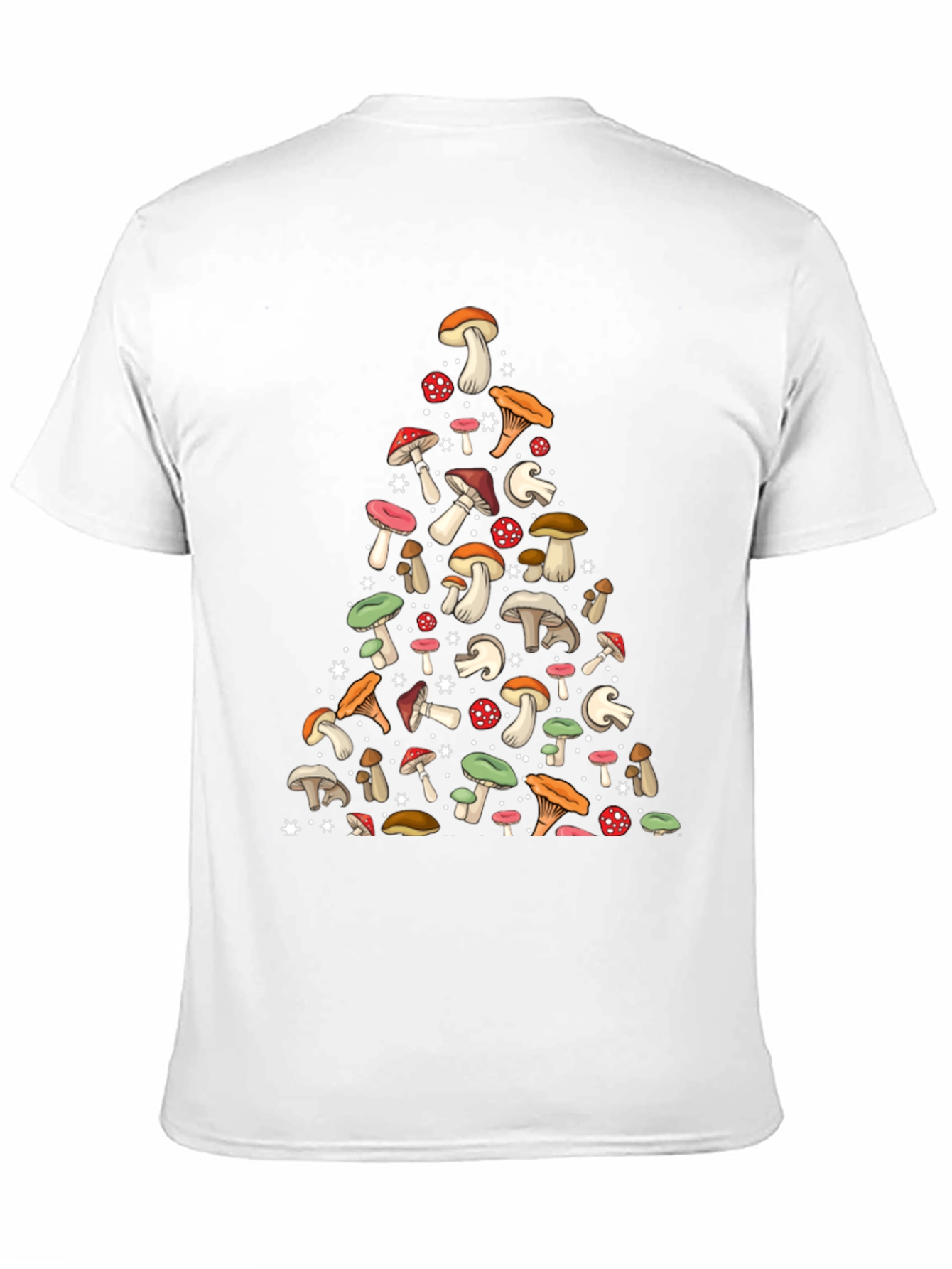 Mushroom Pattern Black T-Shirt
