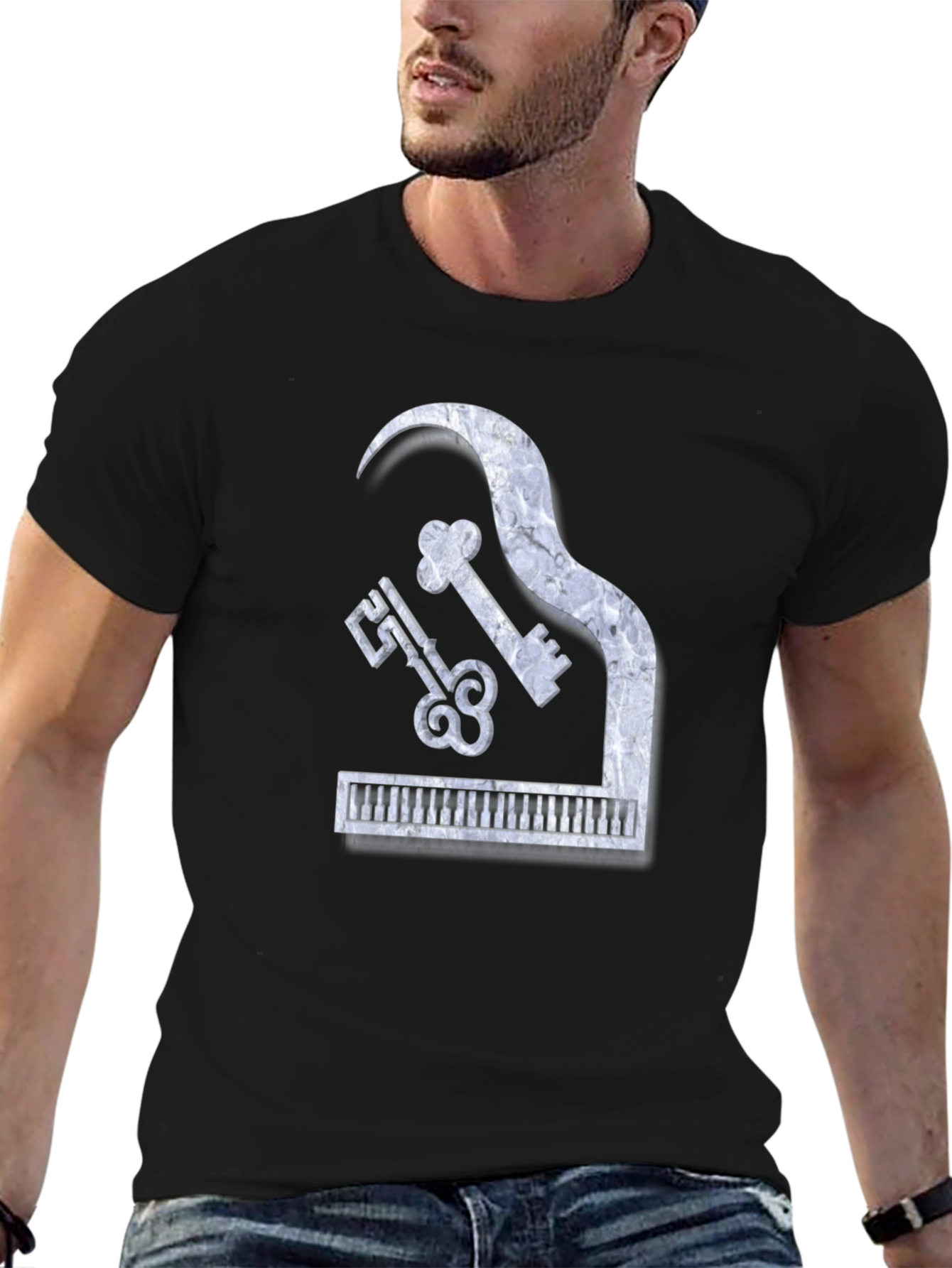 Piano Keys Marble Look Graphic Tee