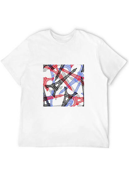 Abstract Eiffel Tower Print Black T-Shirt
