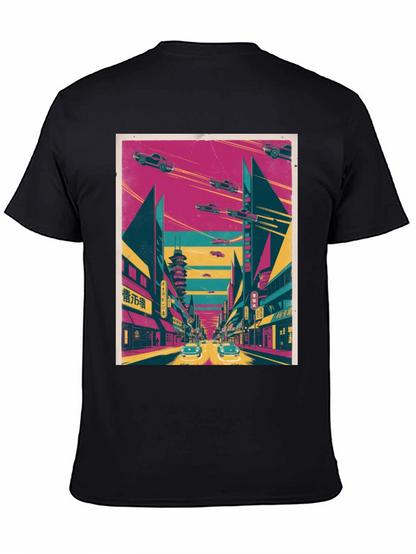 Retro Future T-Shirt: Flying Cars and Neon City