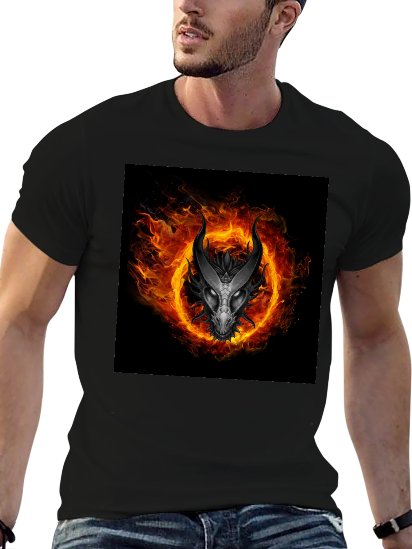 Fiery Dragon T-Shirt - Black