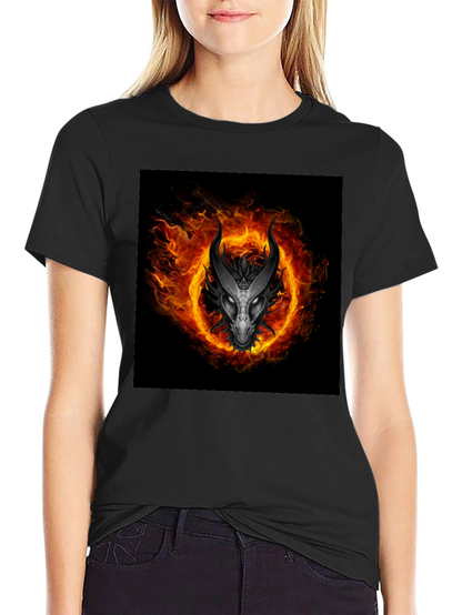 Fiery Dragon T-Shirt - Black
