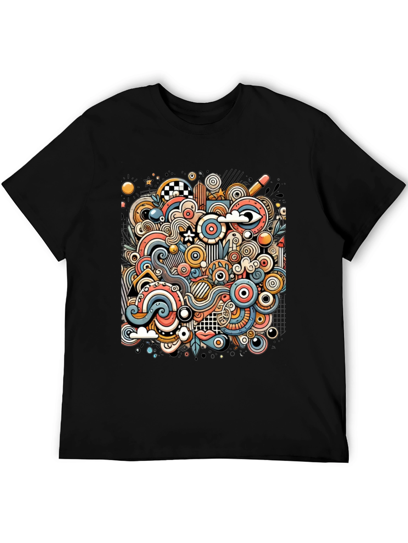 Abstract Doodle Art Mens Graphic Tee