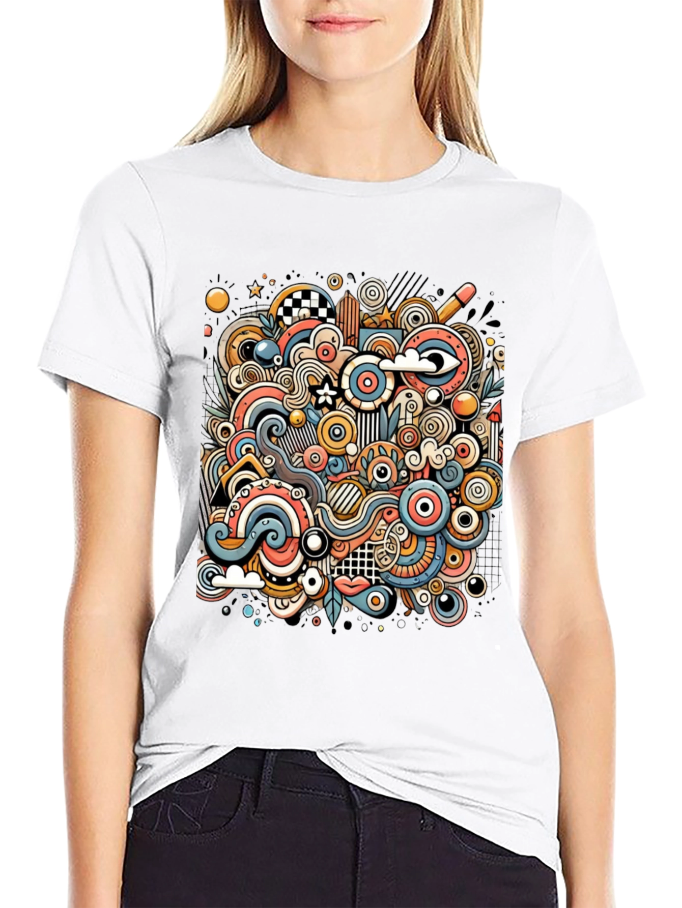 Abstract Doodle Art Mens Graphic Tee
