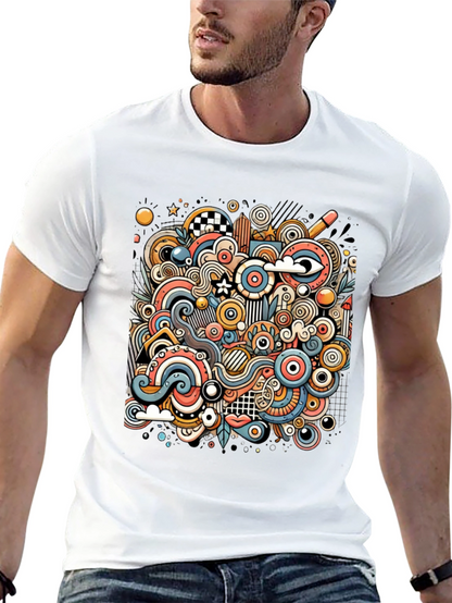 Abstract Doodle Art Mens Graphic Tee