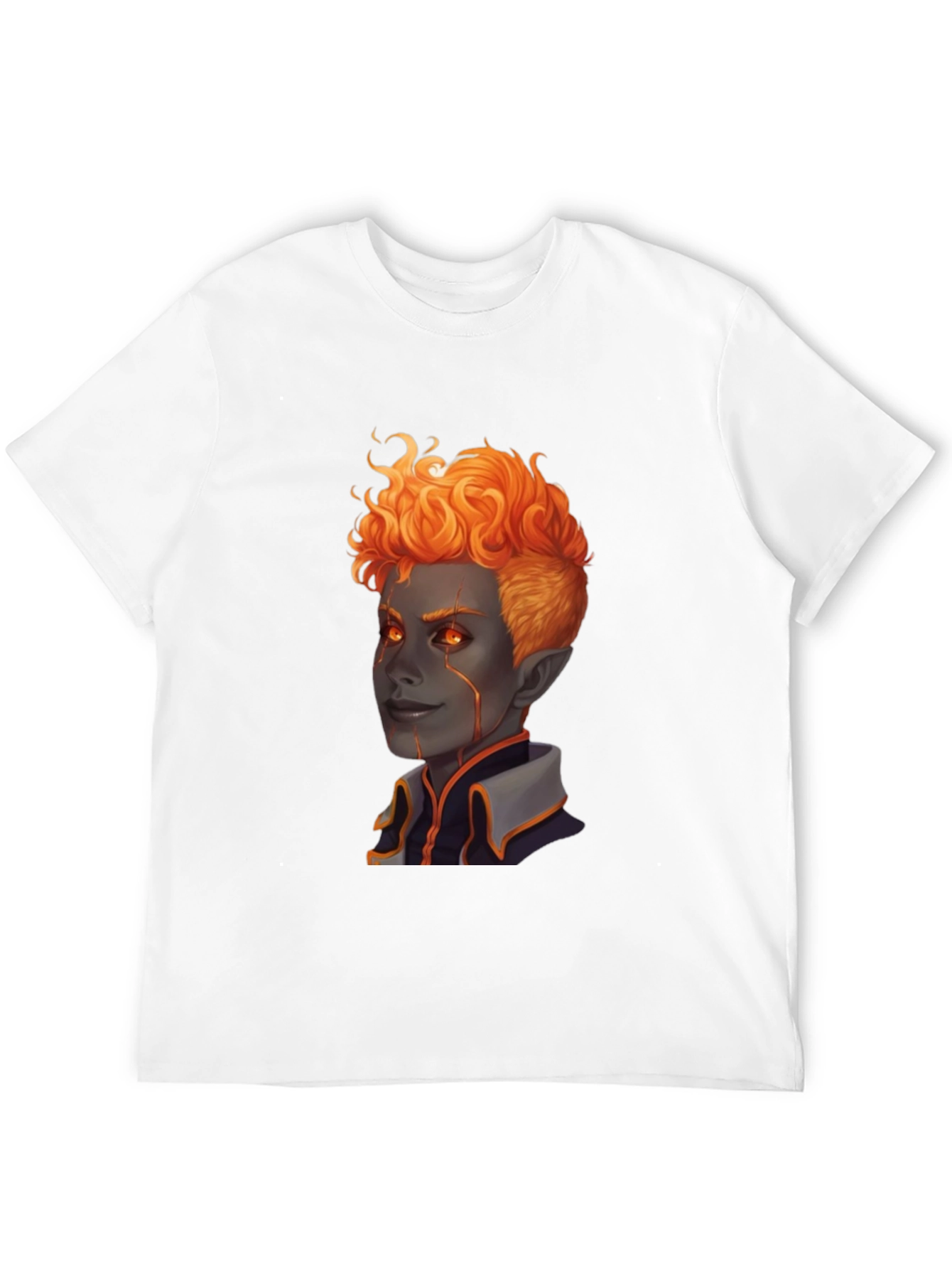 Fiery Character Graphic Tee - Black T-Shirt