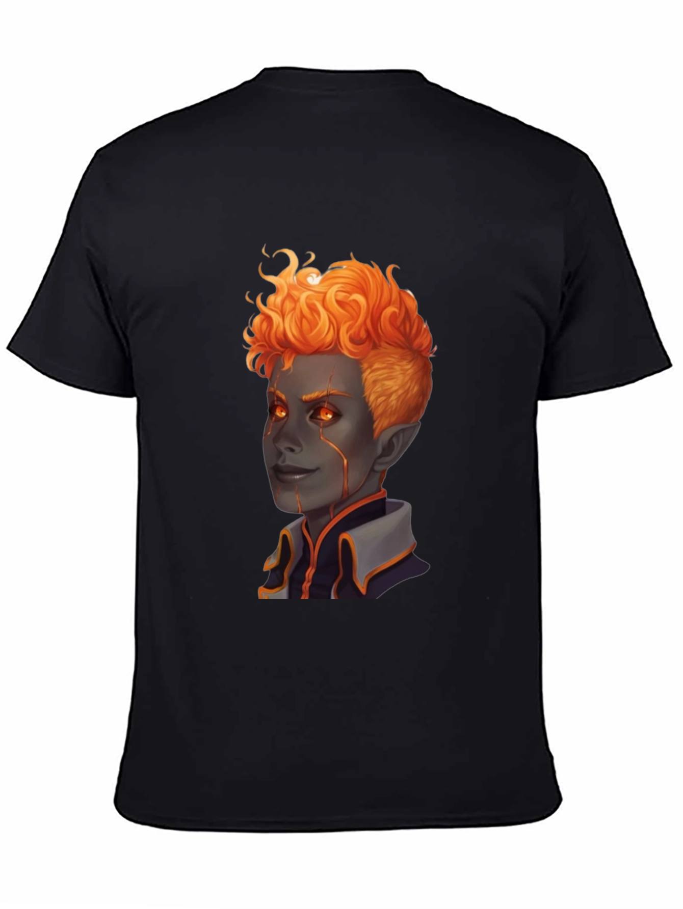 Fiery Character Graphic Tee - Black T-Shirt
