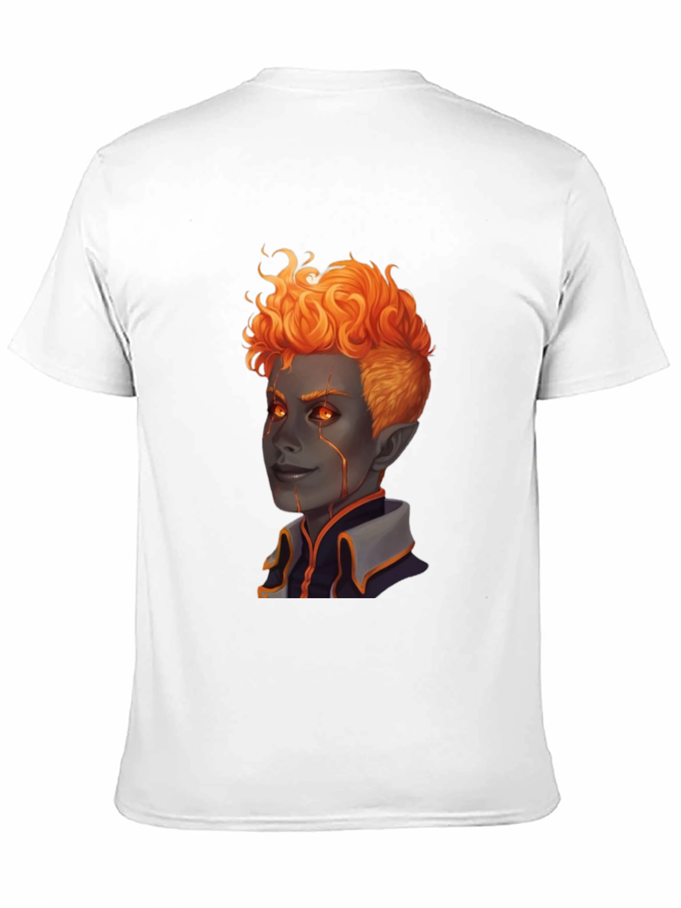 Fiery Character Graphic Tee - Black T-Shirt