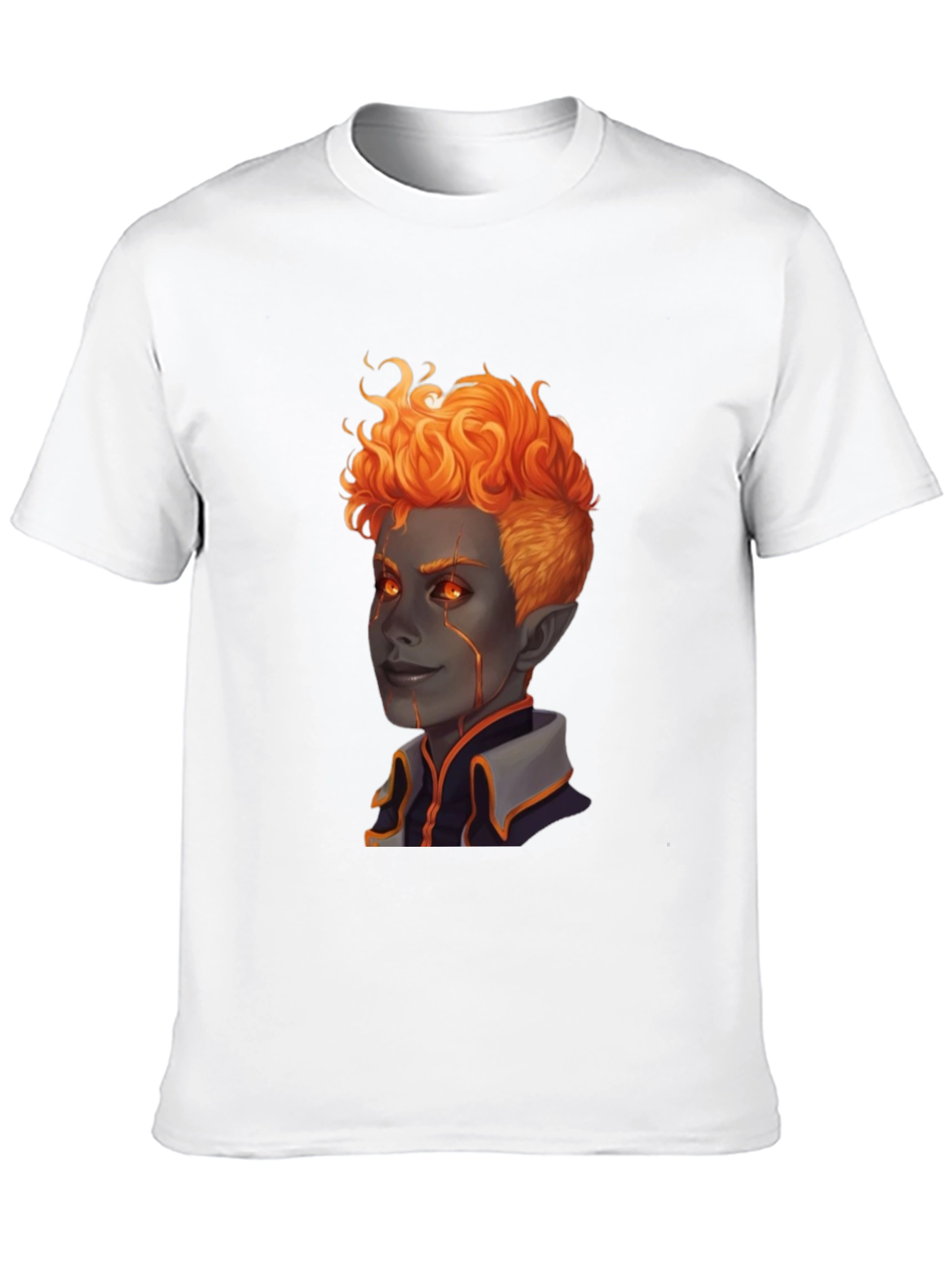 Fiery Character Graphic Tee - Black T-Shirt