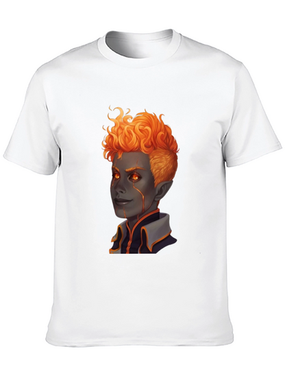 Fiery Character Graphic Tee - Black T-Shirt