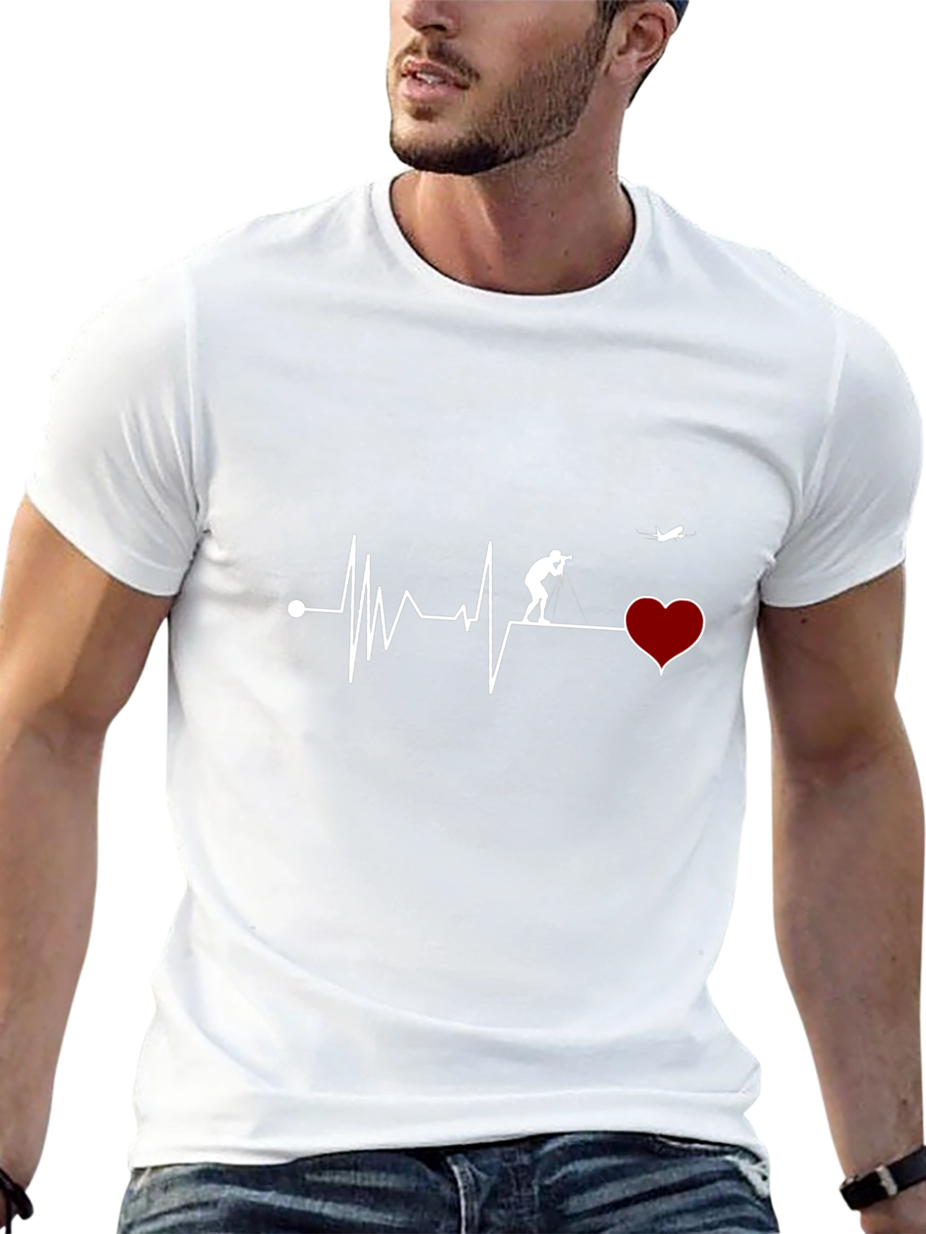 Heartbeat Photographer T-Shirt - Black