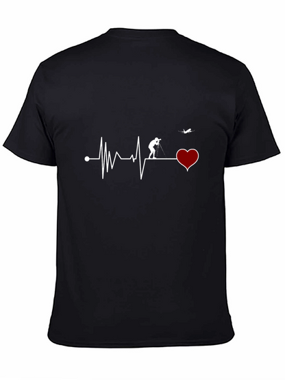 Heartbeat Photographer T-Shirt - Black