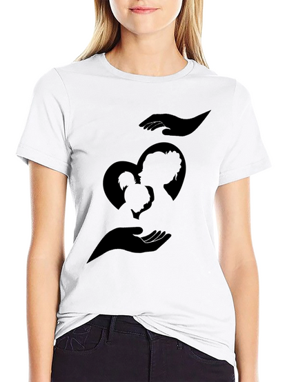 Heart Hands Family Graphic Tee - Black