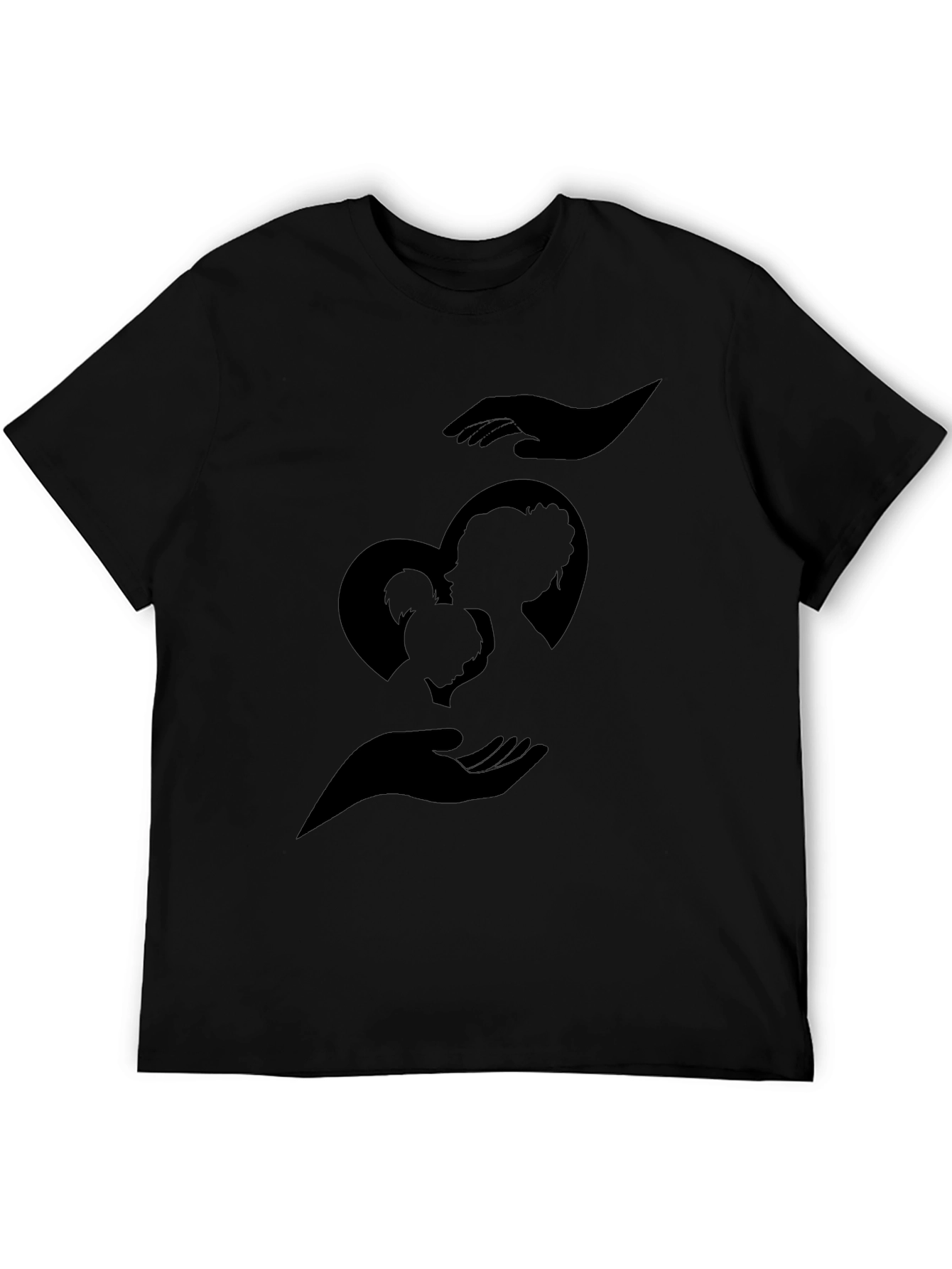 Heart Hands Family Graphic Tee - Black