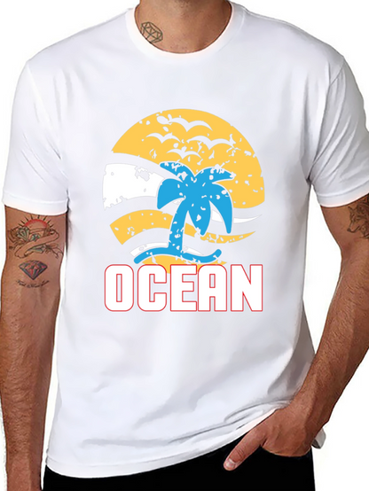 Ocean Beach T-Shirt - Palm Tree Graphic Tee