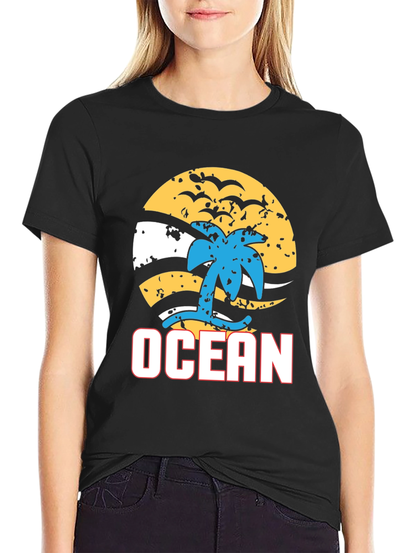 Ocean Beach T-Shirt - Palm Tree Graphic Tee