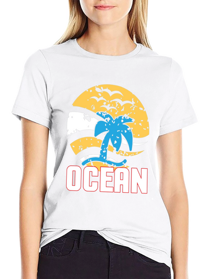 Ocean Beach T-Shirt - Palm Tree Graphic Tee
