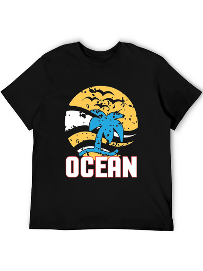 Ocean Beach T-Shirt - Palm Tree Graphic Tee