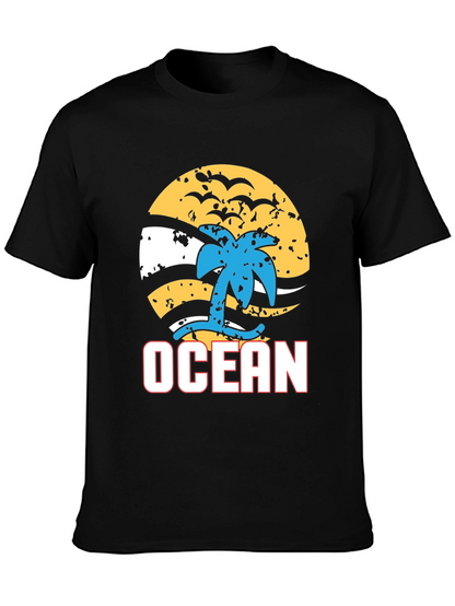 Ocean Beach T-Shirt - Palm Tree Graphic Tee
