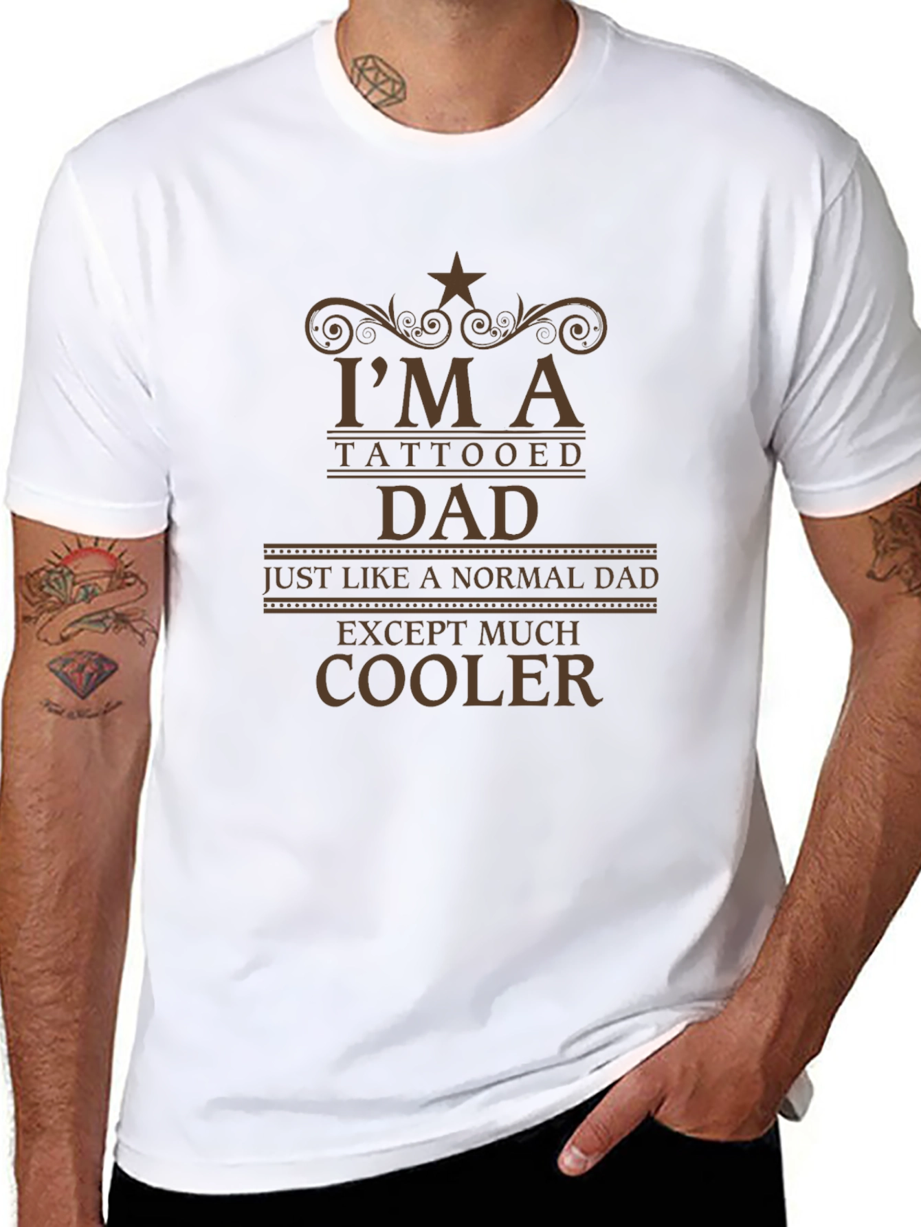 Tattooed Dad Graphic Tee - Cool Fathers Day Shirt