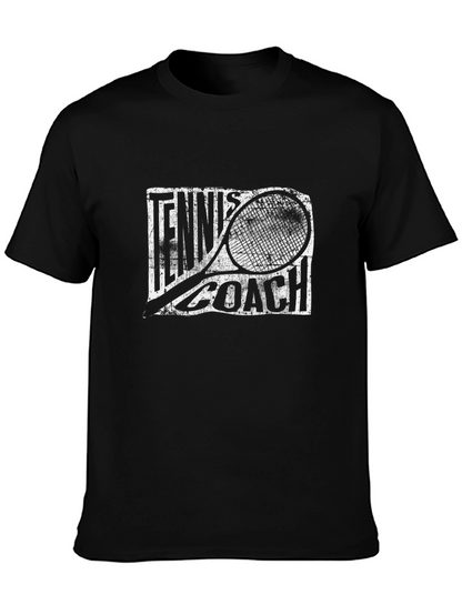 Tennis Coach T-Shirt - Black Graphic Tee