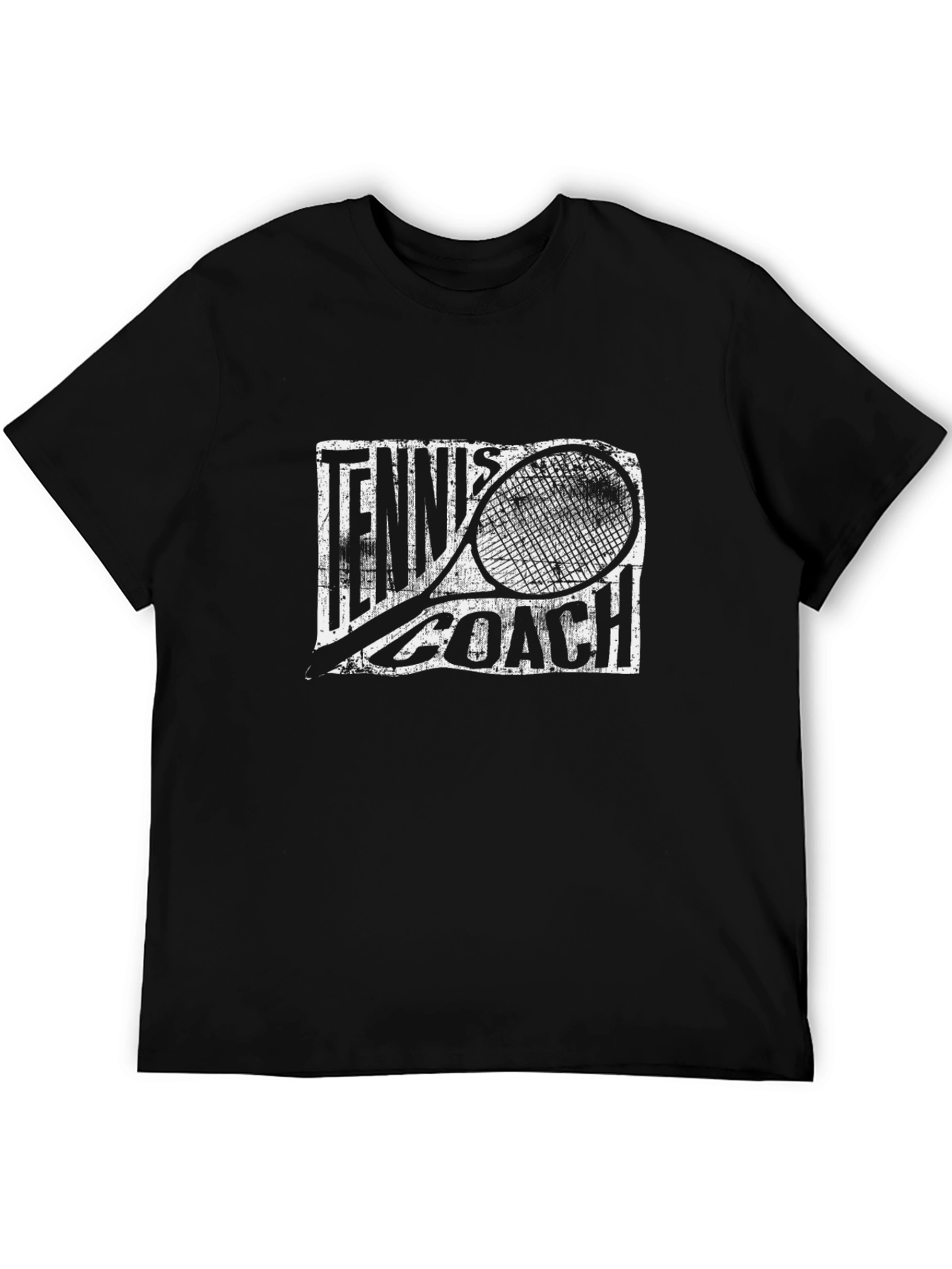 Tennis Coach T-Shirt - Black Graphic Tee