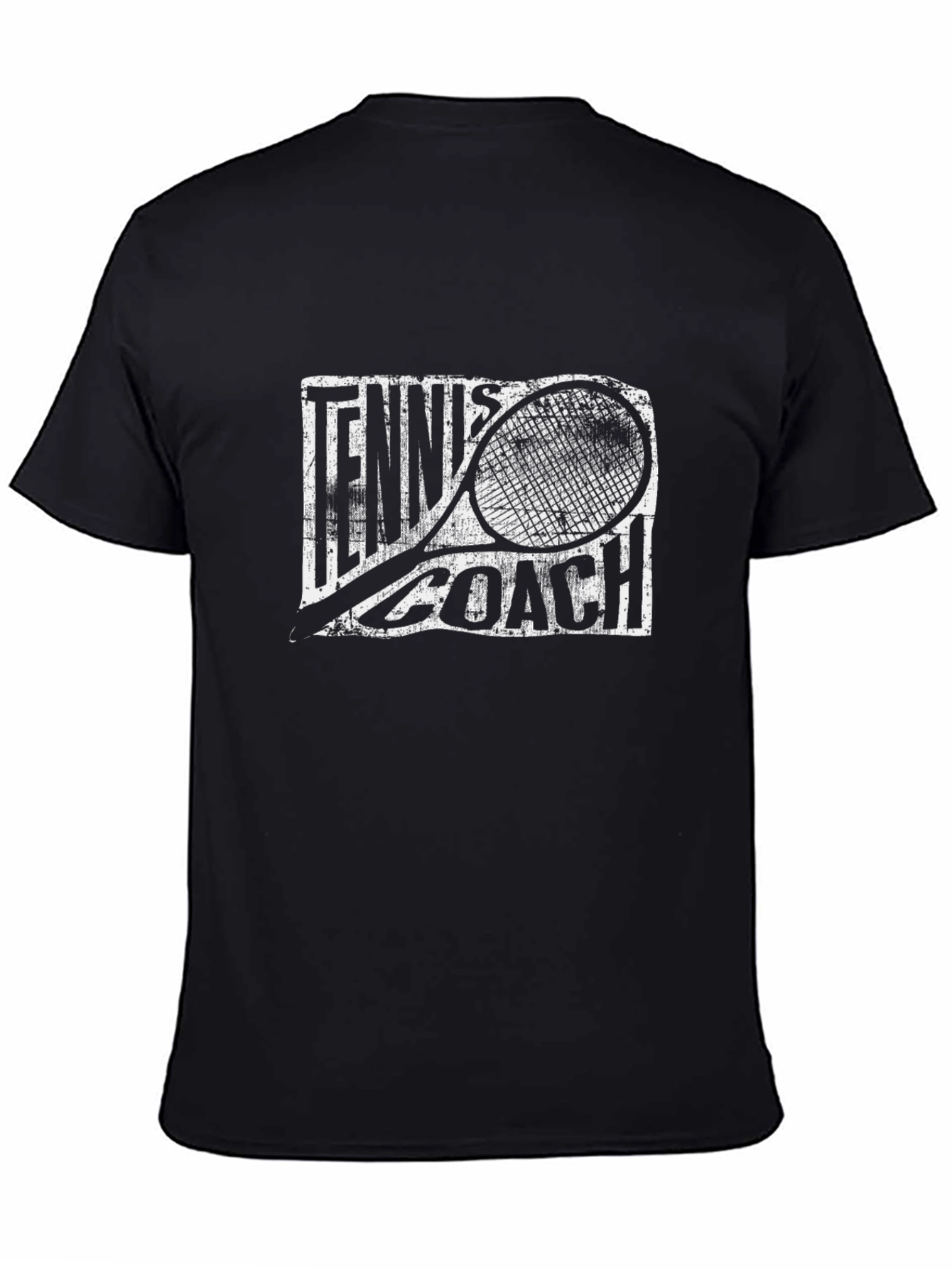 Tennis Coach T-Shirt - Black Graphic Tee