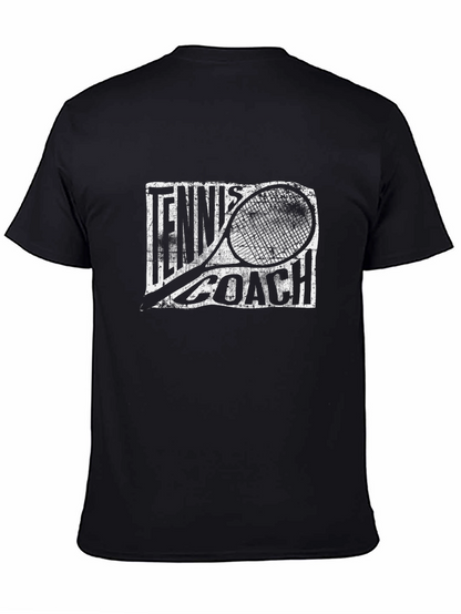 Tennis Coach T-Shirt - Black Graphic Tee