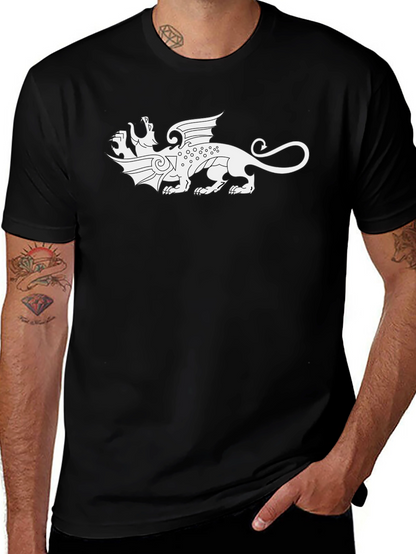Two-Headed Dragon Graphic Tee - Black