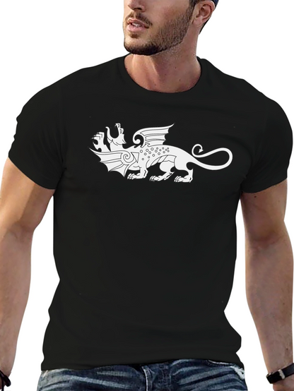 Two-Headed Dragon Graphic Tee - Black