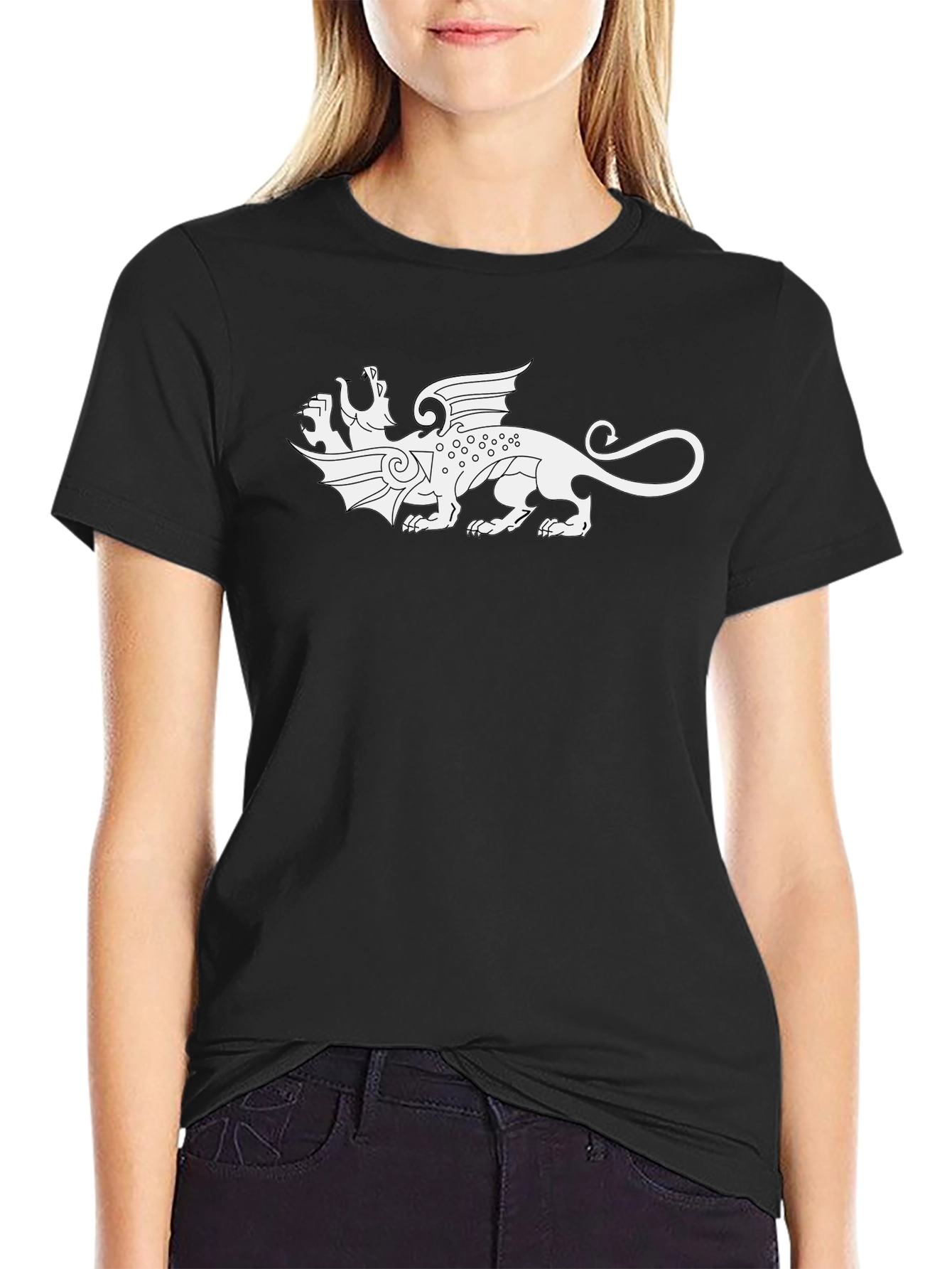 Two-Headed Dragon Graphic Tee - Black