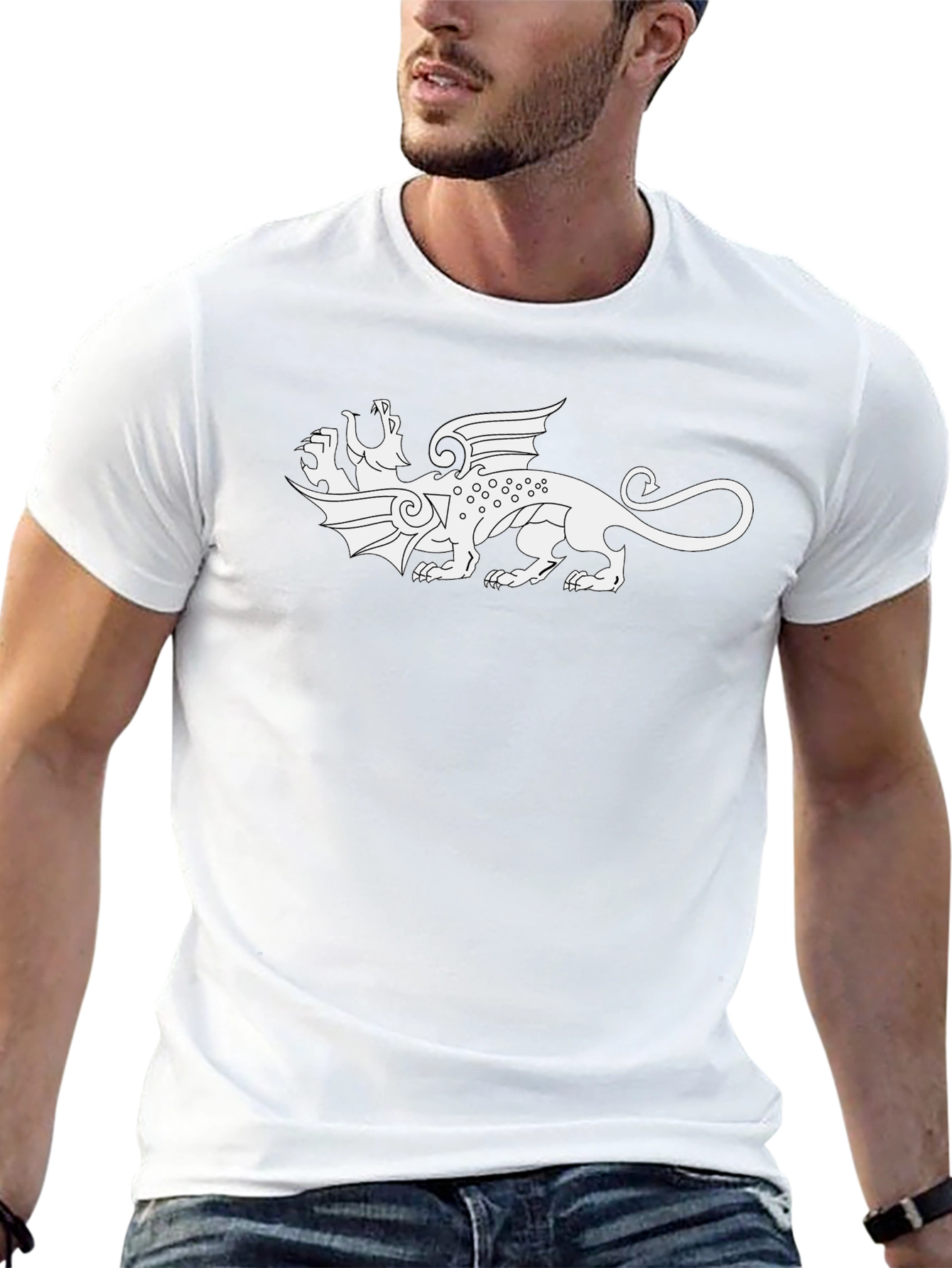 Two-Headed Dragon Graphic Tee - Black