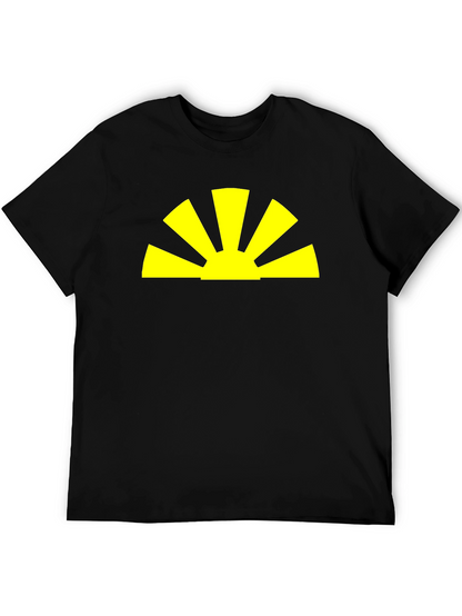 Radiant Sunrise Graphic Tee - Black Cotton Blend