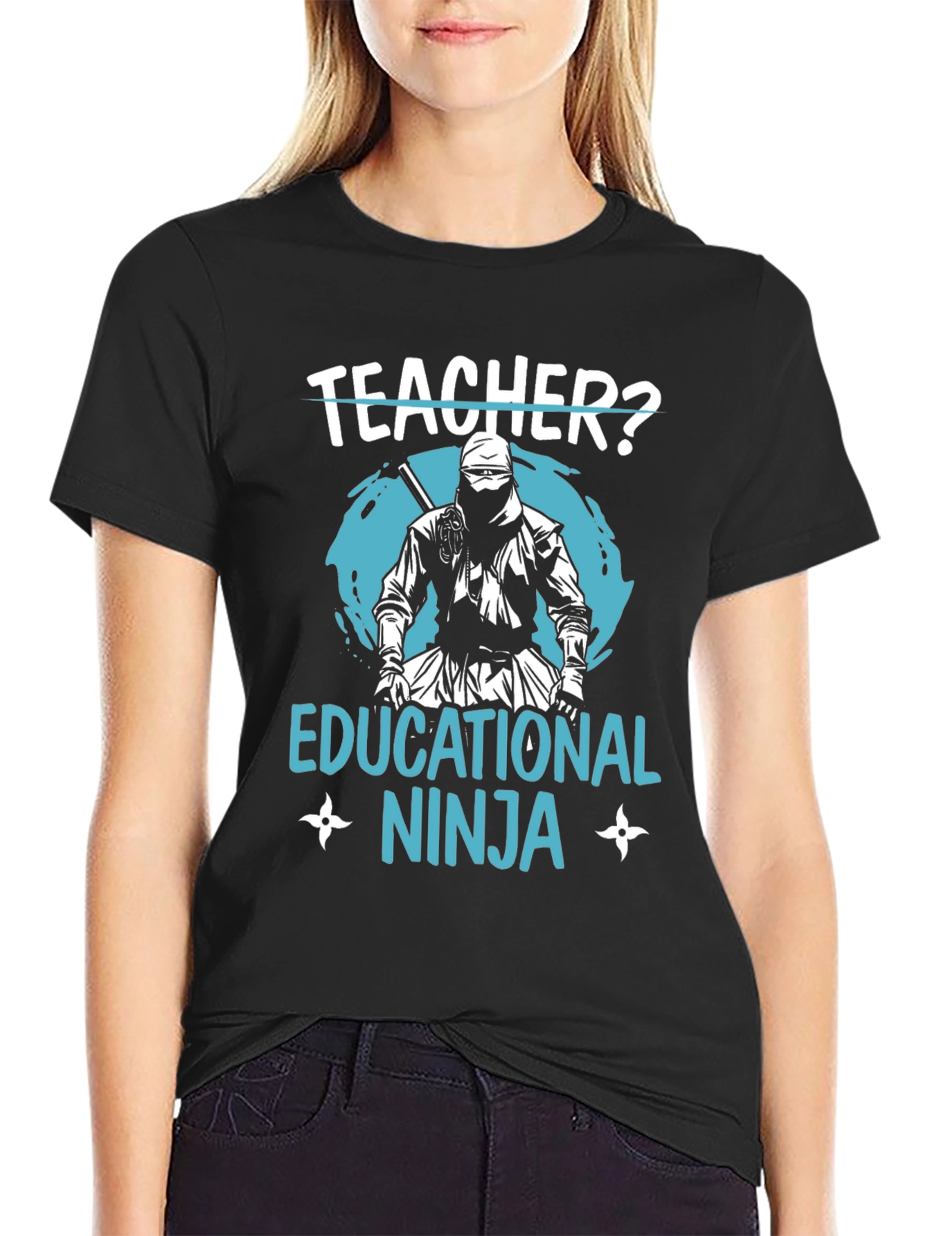Teacher Educational Ninja Black T-Shirt