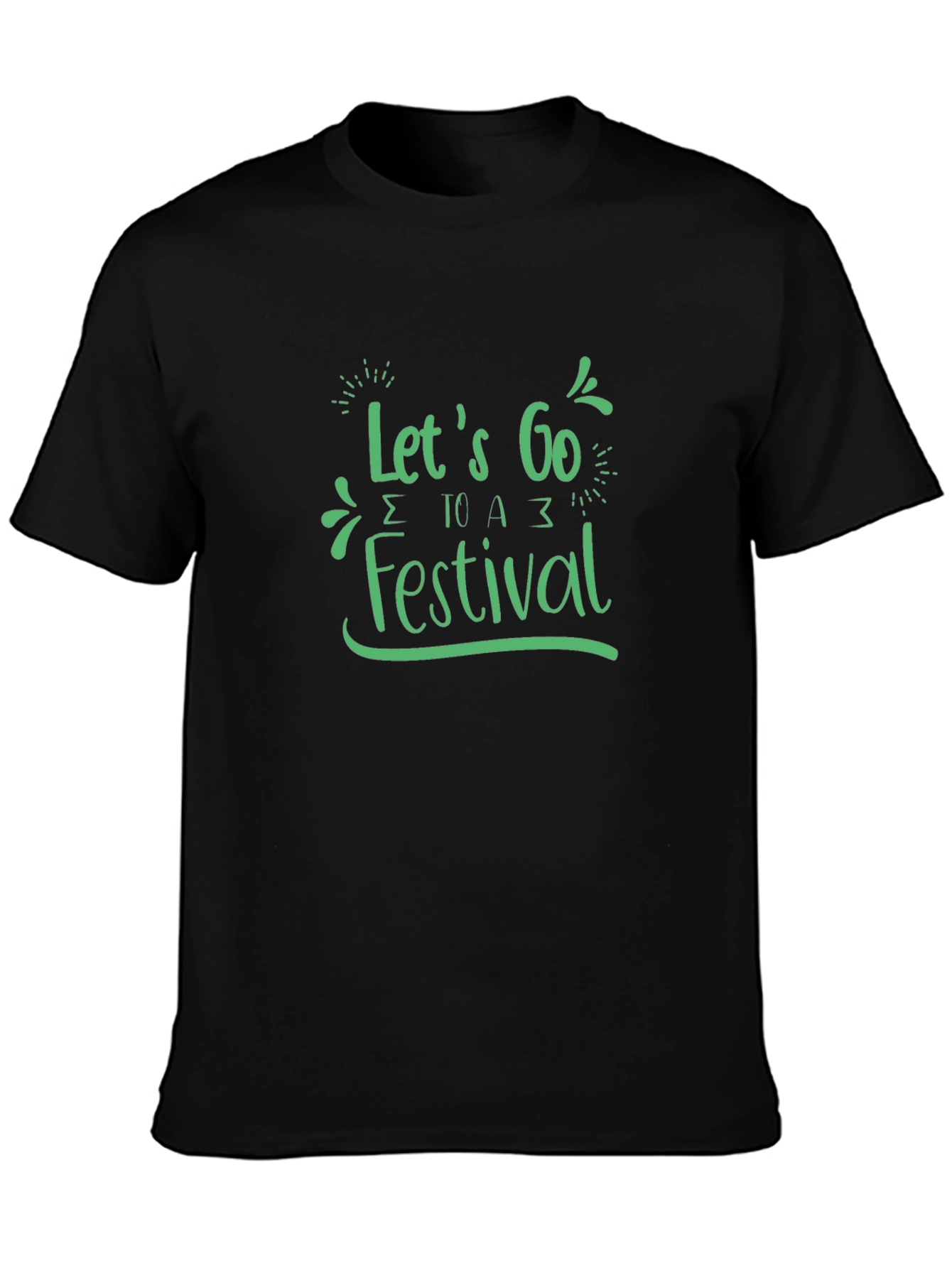 Lets Go to a Festival Black Graphic Tee