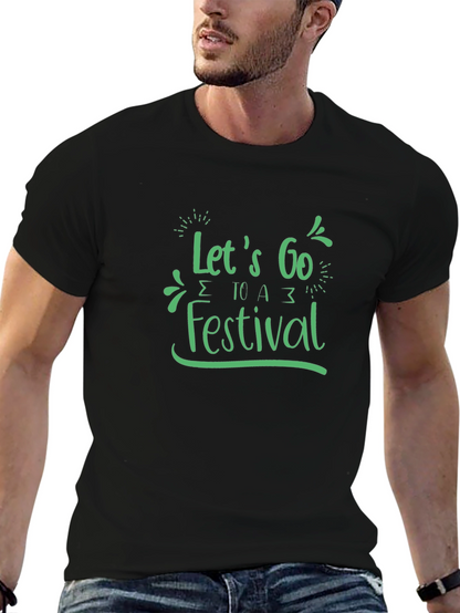 Lets Go to a Festival Black Graphic Tee