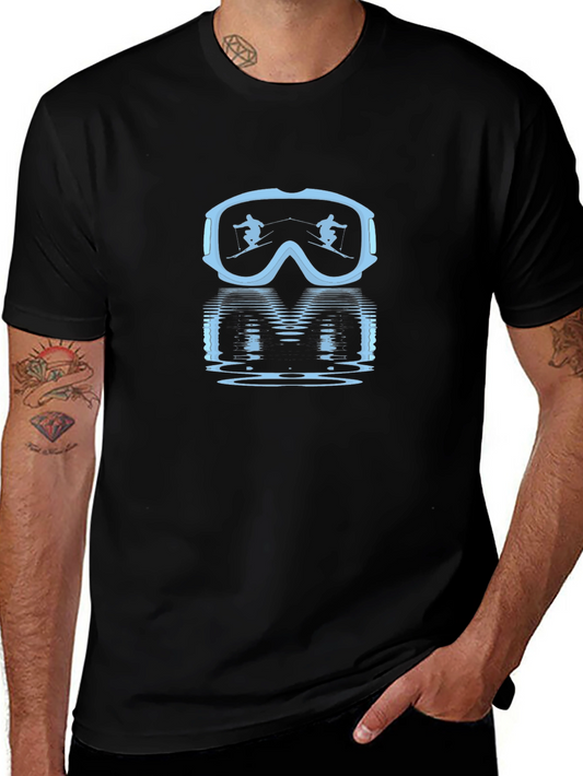 Ski Goggles Reflection Graphic Tee - Black