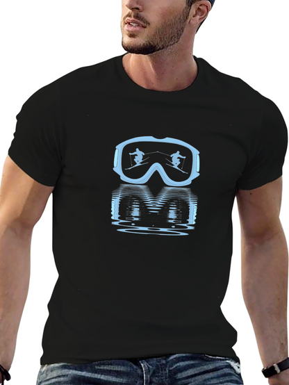Ski Goggles Reflection Graphic Tee - Black