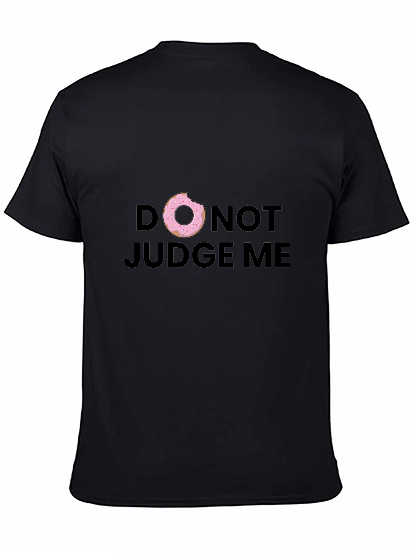Donut Judge Me Graphic Tee - Black Cotton T-Shirt