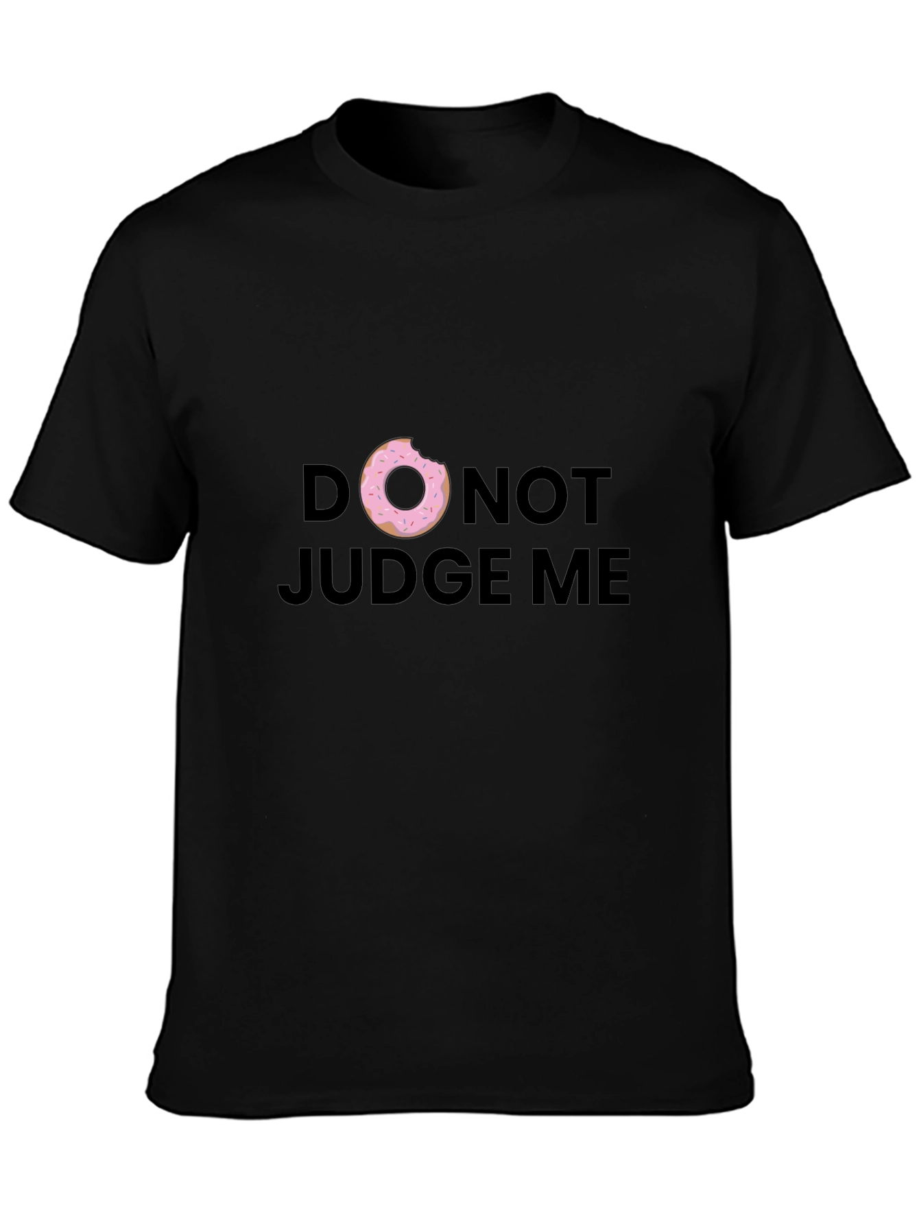 Donut Judge Me Graphic Tee - Black Cotton T-Shirt